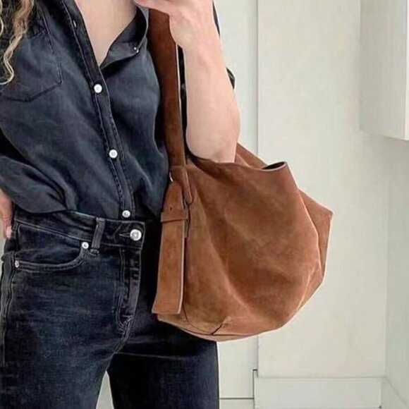 Coffee color Women's Large Capacity Bucket Shoulder Crossbody bag purse - Picture 5 of 8